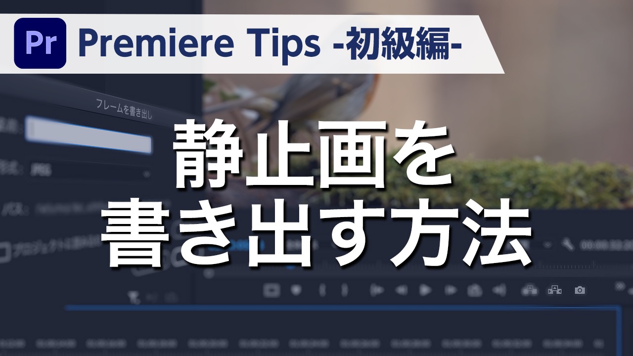 Premiere Tips -初級編- 静止画を書き出す方法