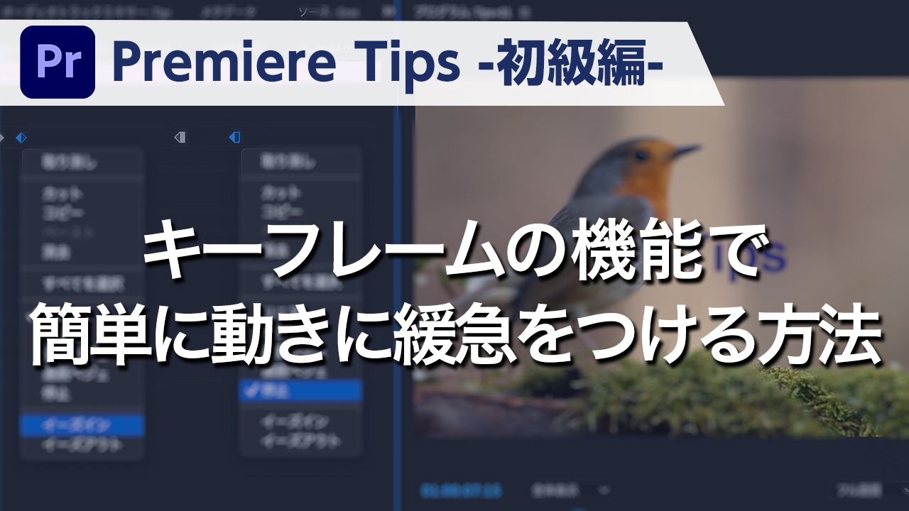 Premiere Tips -初級編- キーフレームの機能で簡単に動きに緩急をつける方法