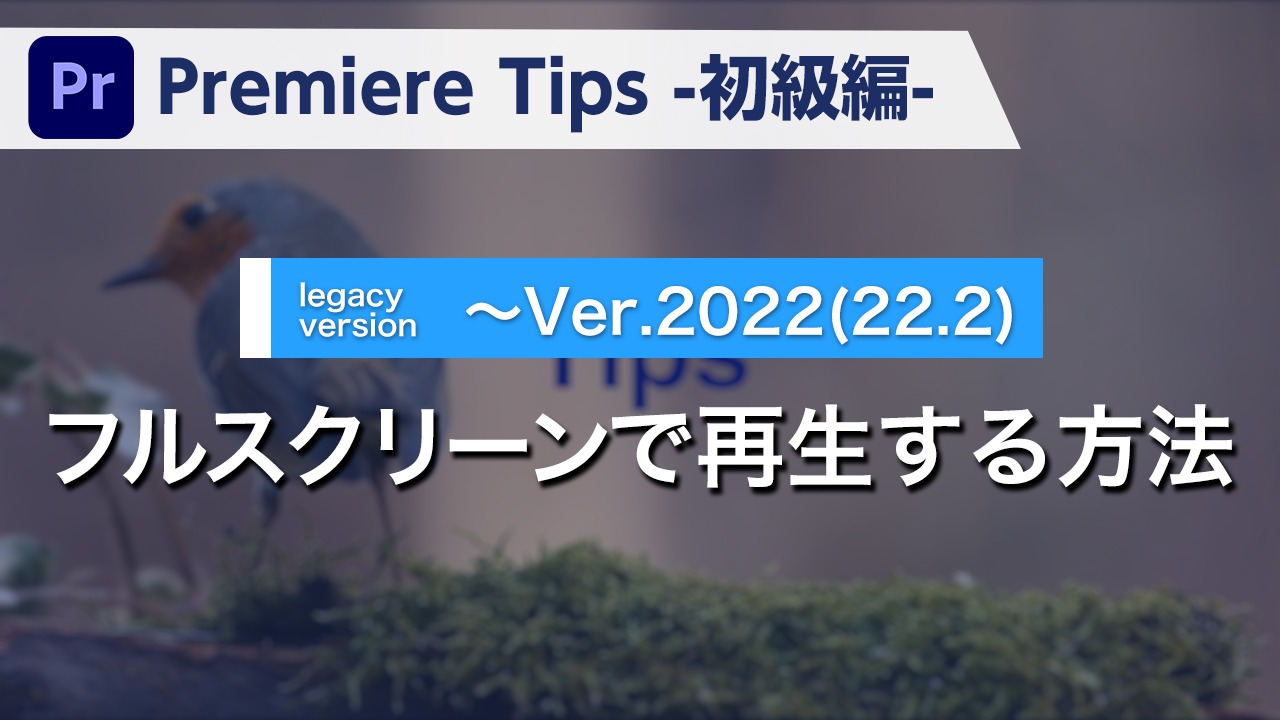 Premiere Tips -初級編- フルスクリーンで再生する方法 ~Ver.2022(22.2)