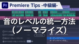 Premiere Tips -中級編- 音のレベルの統一方法（ノーマライズ）